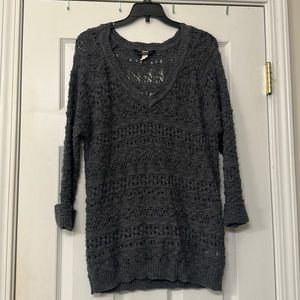 Supplies Women’s Gray Knit Sweater with Cuffed Sleeves